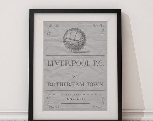 Liverpool 'First Game' vintage style poster print