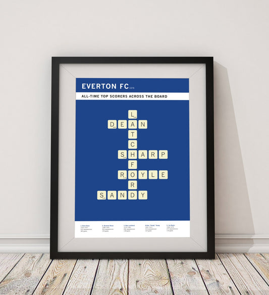 Everton top-scorers 'Scrabble style' design print