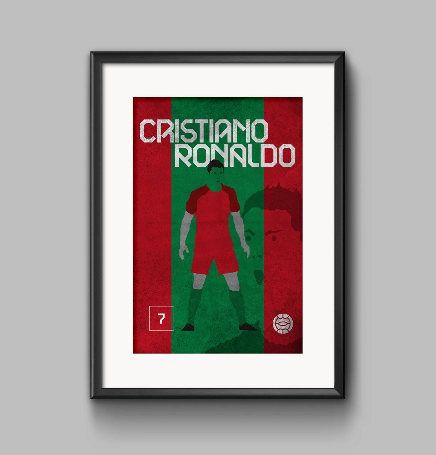 Portugal's Cristiano Ronaldo - A digital illustration Art Deco style print