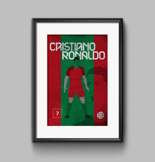 Portugal's Cristiano Ronaldo - A digital illustration Art Deco style print