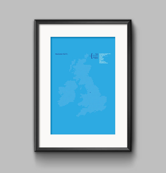 Manchester City 'On the Map' poster print