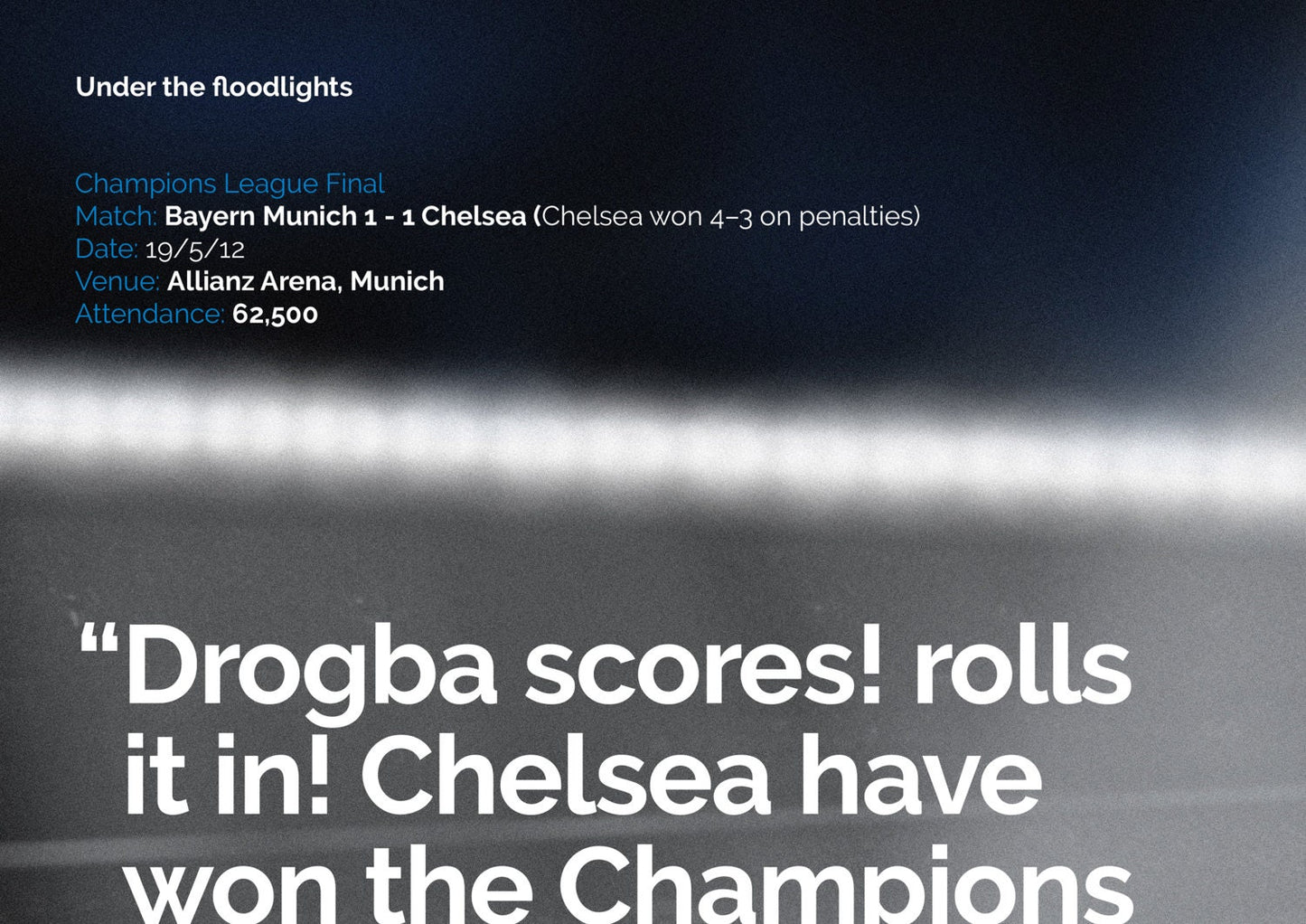 Chelsea 'Under the Lights' poster print