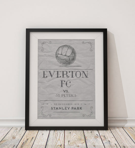 Everton  'First Game' vintage style poster print