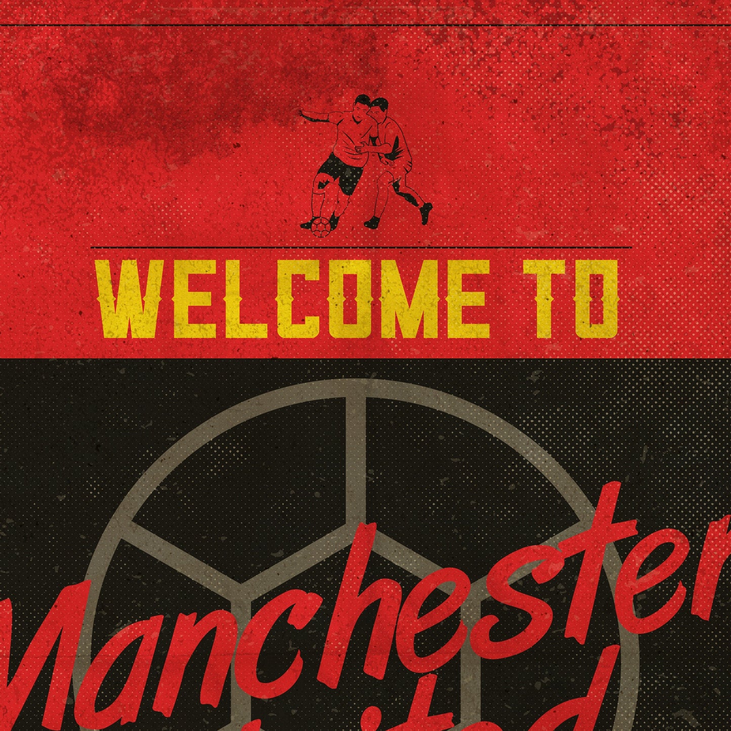 Manchester Utd vintage style poster print