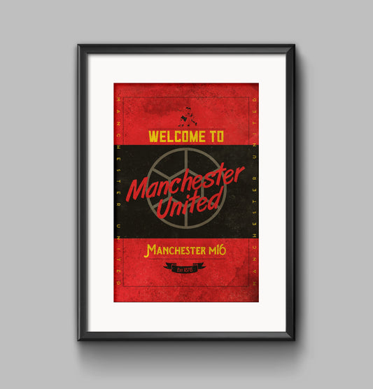 Manchester Utd vintage style poster print