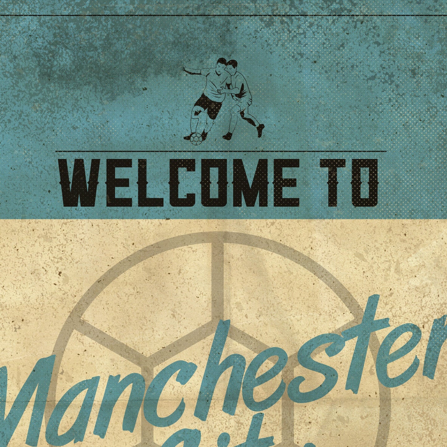 Manchester City vintage style poster print