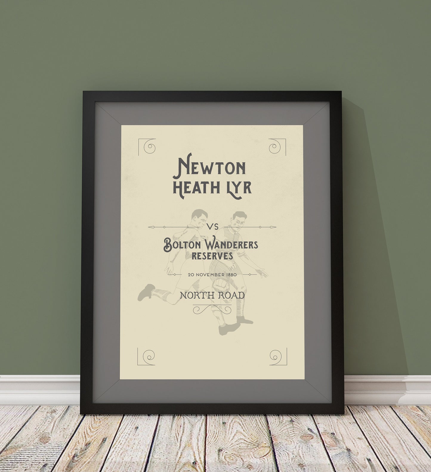 Man Utd 'First Game' vintage style poster print