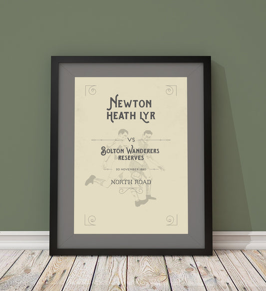 Man Utd  'First Game' vintage style poster print