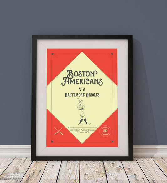 Boston Red Sox 'First Game' vintage style poster print
