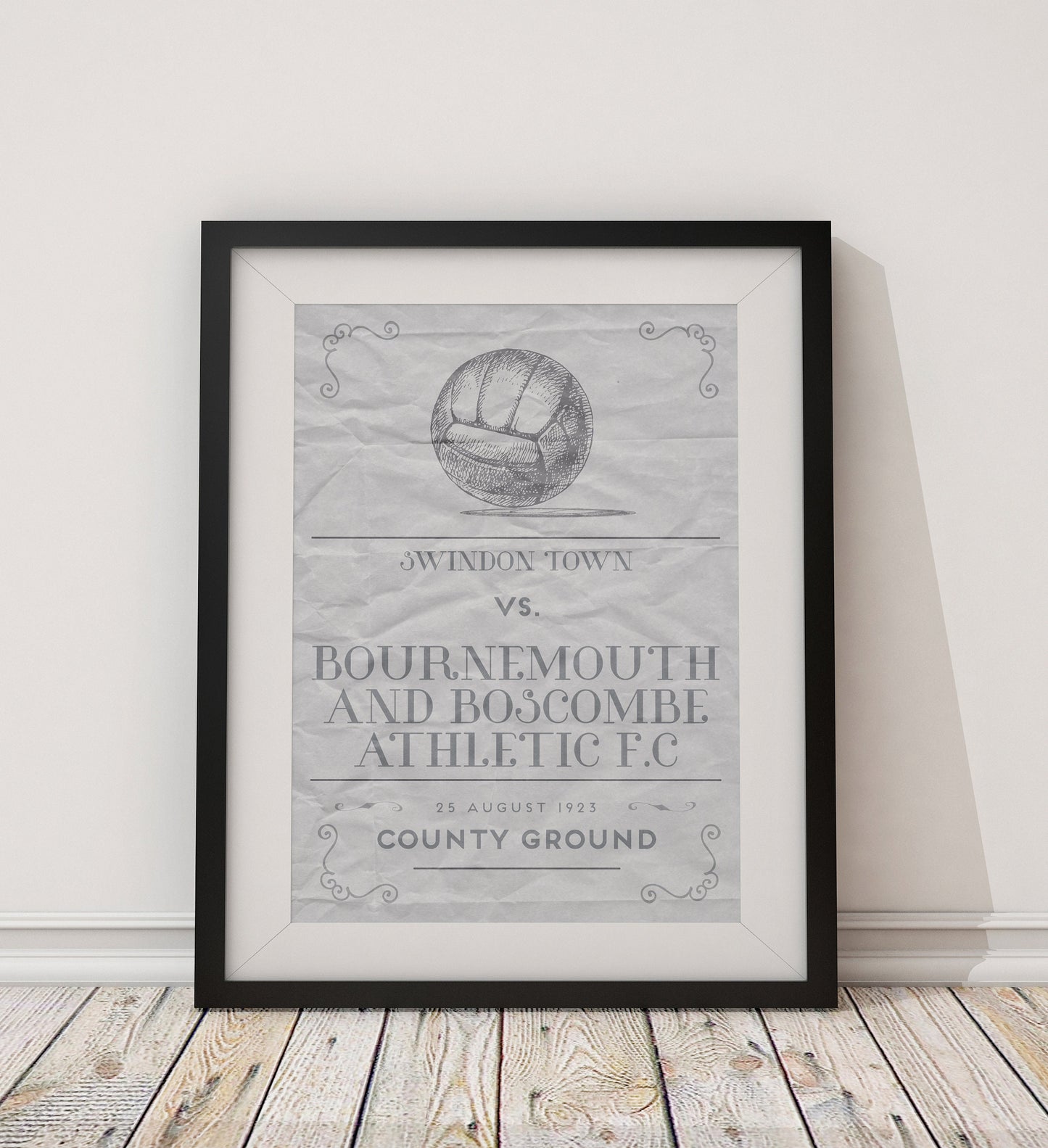 Bournemouth 'First Game' vintage style poster print