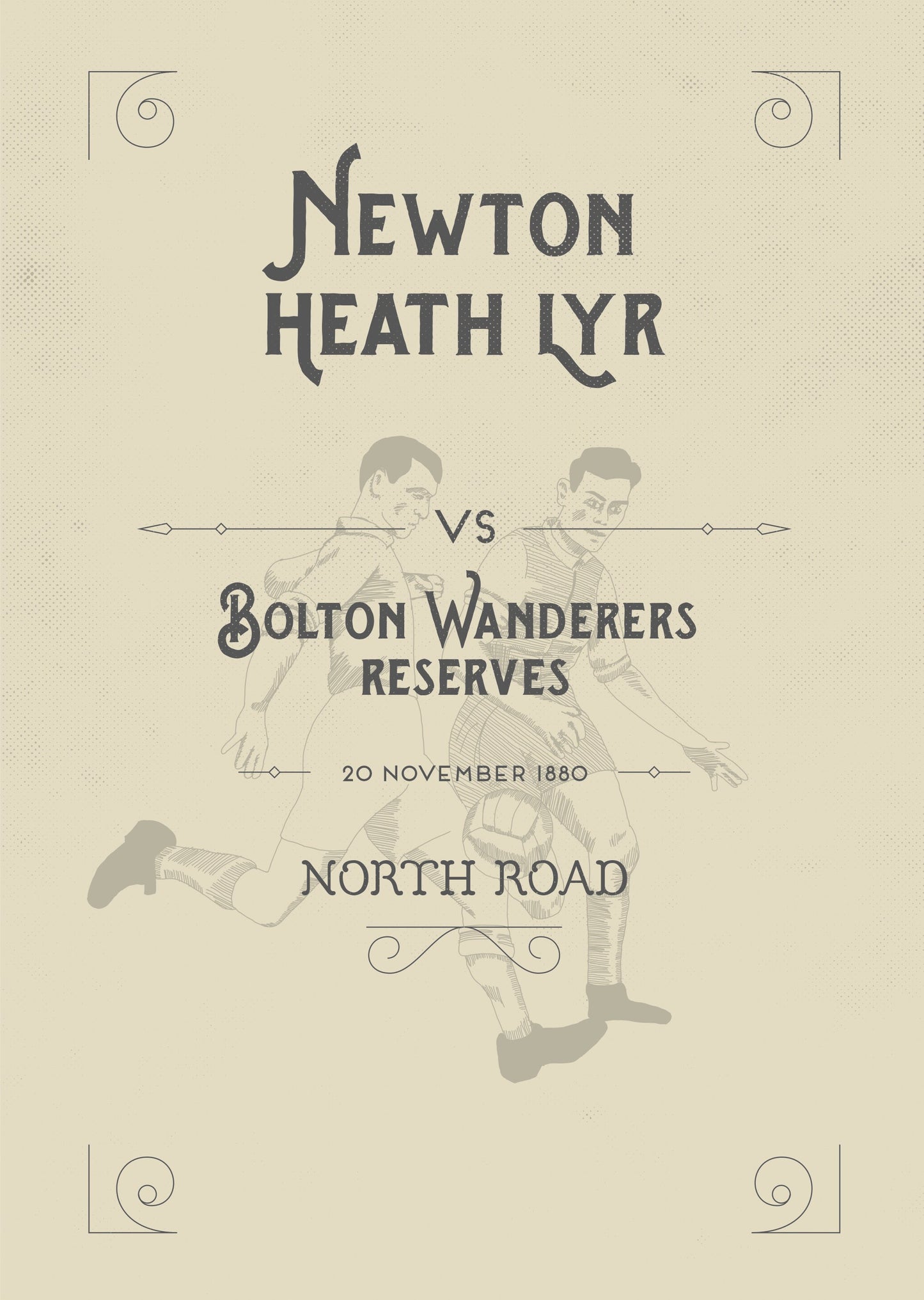 Man Utd 'First Game' vintage style poster print