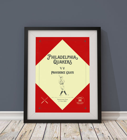 Philadelphia Quakers 'First Game' vintage style poster print