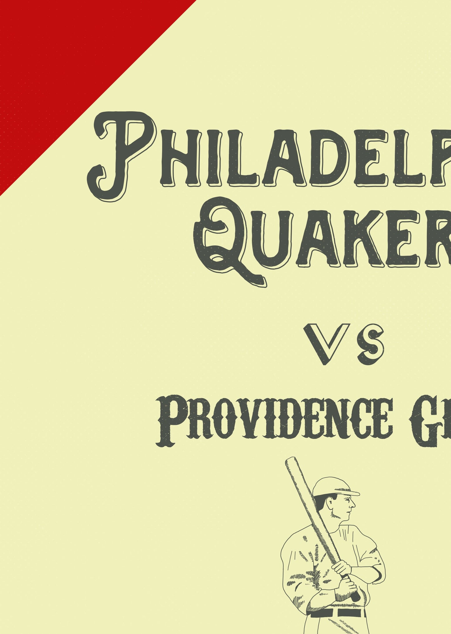 Philadelphia Quakers 'First Game' vintage style poster print