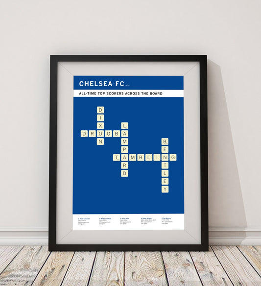 Chelsea top-scorers 'Scrabble style' design print