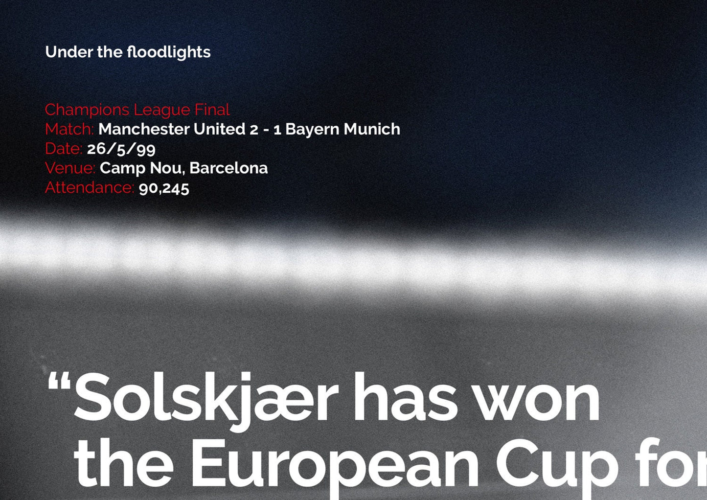 Manchester Utd 'Under the Lights' poster print