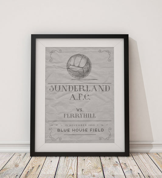 Sunderland 'First Game' vintage style poster print